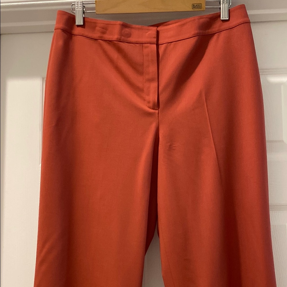 St. John Orange Tailored Trousers with Classic Fit
